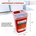 thumbnail image 5 of Ever Ready First Aid Sharps Container with Split Lid Design and Locking Mechanism for Sharp Waste Disposal, 1 Quart, 5 of 6