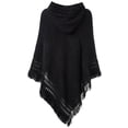 thumbnail image 1 of Ladies' Hooded Cape with Fringed Hem, Crochet Poncho Knitting Patterns for Women, 1 of 6