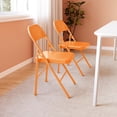 thumbnail image 5 of TROPOW 8 Pack All-Steel Folding Chairs Set of 8, Heavy Duty Metal Foldable Dining Chair with Backrest, Hold Up to 350 LBS, Orange Portable Fold Chair for Home, Office, Indoor & Outdoor Events, 5 of 6
