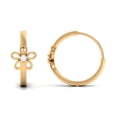 thumbnail image 2 of Rosec Jewels Diamond Hoop Earrings in Floral Design for Women, 18K Yellow Gold, 2 of 8