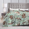 thumbnail image 4 of Wijzvio Sea Otters Throw Blanket Soft Fuzzy Fleece Blanket For Couch Bed Living Room Decoration 60"X50", 4 of 9