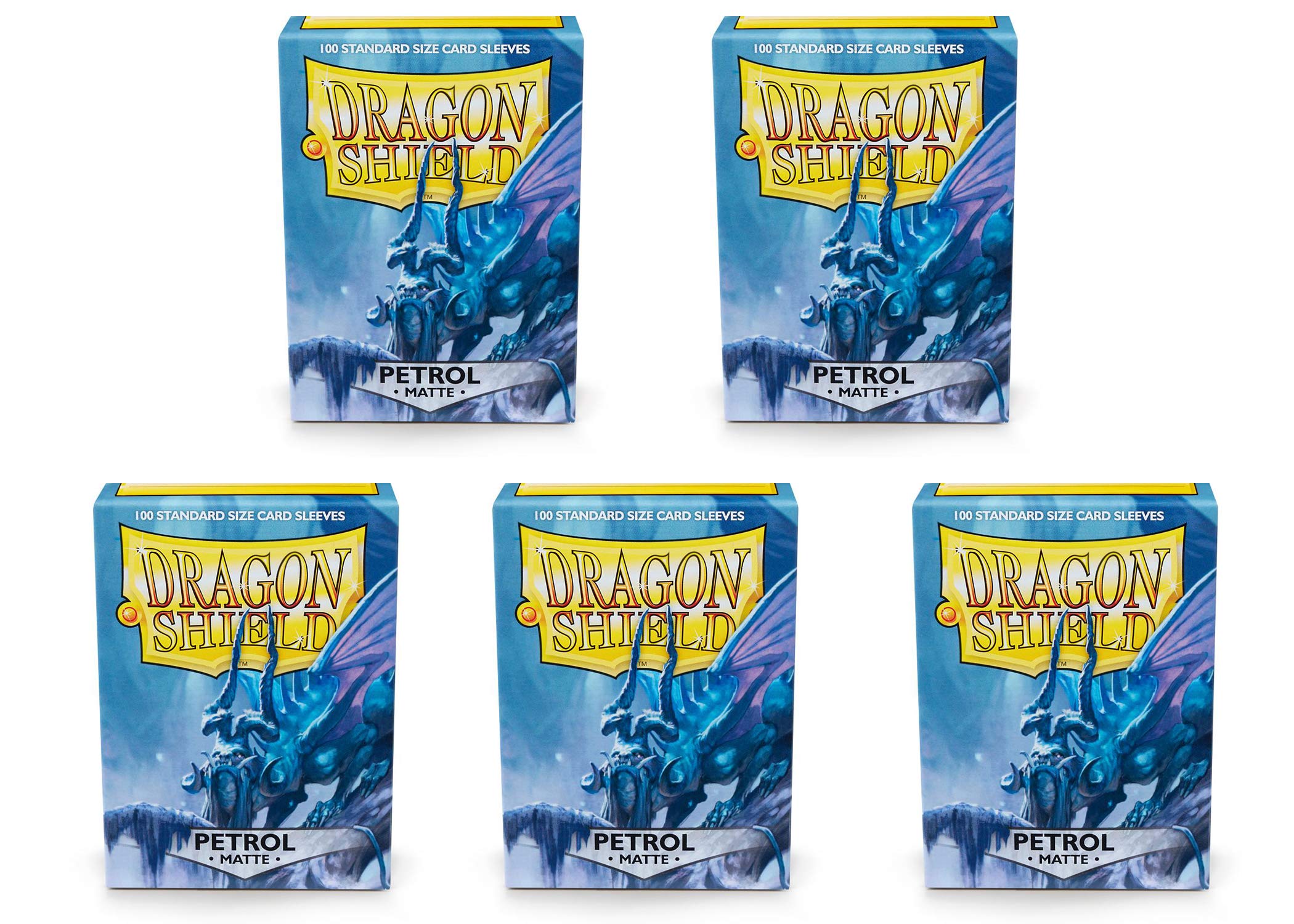5 Packs Dragon Shield Matte Petrol Standard Size 100 ct Card Sleeves Value Bundle!
