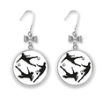 thumbnail image 1 of Surround Soccer Football Outlines Sports Bow Earrings Drop Stud Pierced Hook, 1 of 3