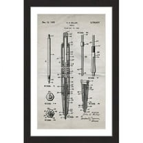"Pencil 1955 Old Paper" Framed Painting Art Print