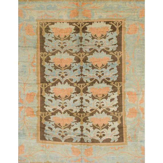 Ahgly Company Indoor Rectangle Abstract Sand Brown Abstract Area Rugs, 8' x 10'