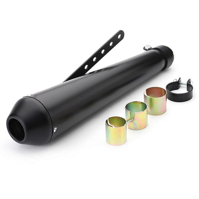 Tubo de escape de motocicleta con silenciador integrado de acero inoxidable, resistente a la corrosión, repuesto universal para Suzuki, pintura negra, E2U512 s202412245950