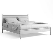 FOA Belkor Solid Wood White King Platform Bed with 10" Memory Foam Mattress