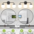 thumbnail image 5 of Vanity Light 3-Light Black Globe Mordern Bathroom Light Fixtures Over Mirror with White Globe Shade, 5 of 7
