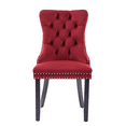 thumbnail image 6 of Hassch 2 Pack Upholstered Chairs, Velvet Dining Chair with Wood Legs for Home, Easy Assembly, Wine Red & Black, 6 of 10