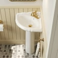 thumbnail image 5 of 26.8 in. W x 20.5 in. D Corner Vitreous China Bathroom Pedestal Sink in White with 4 in. Centerset Faucet Holes, 5 of 13