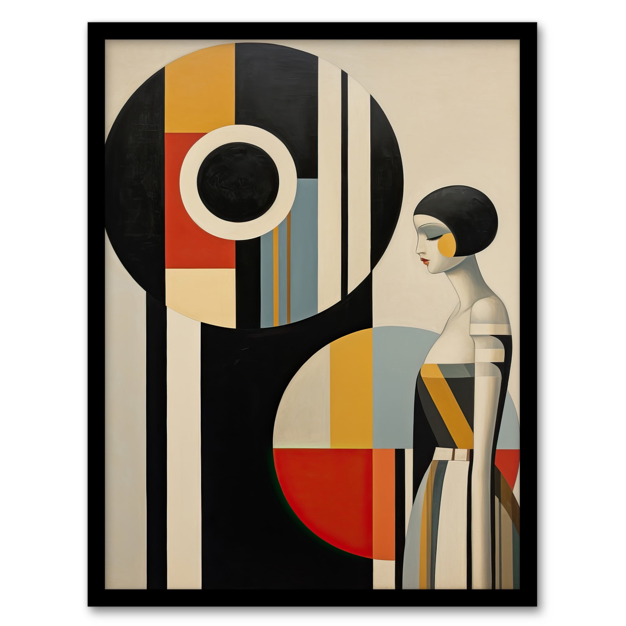Floral Cubism Pop Art Cubist Vibrant Art Print Framed Poster Wall
