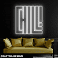 thumbnail image 2 of Craftnamesign Chill Neon Sign, Coffee Store Wall Art, Bar Pub Led Light Wall Decor, 2 of 4