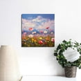 thumbnail image 4 of Chilfamy Flowers Sky Clouds Wall Decor Canvas Art Ready To Hang 16x16in, 4 of 6