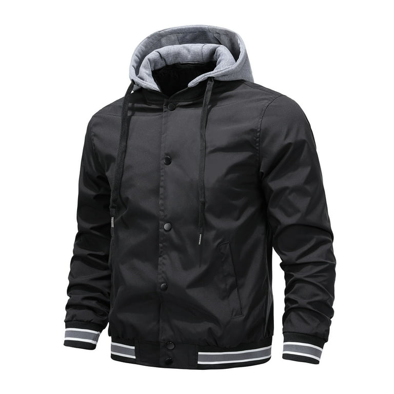 Hoodie Black Varsity Jacket Outfit Men's Hoodie Baseball Jacket