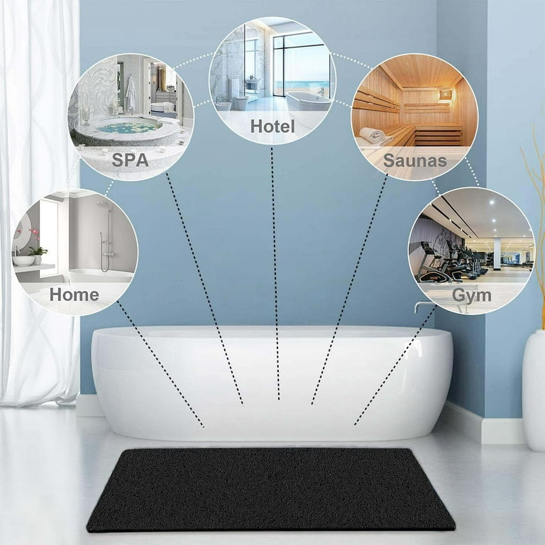 Extra Large Shower Mats Non Slip Without Suction Cups, 23.6×47.2Inch, Bath  Mat for Textured Tub Surface, Loofah Mats for Shower and Bathroom, Quick