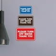 thumbnail image 2 of Signs ByLITA Classic Framed Please Turn Off Water Thank You Door or Wall Sign | Eco-Friendly Home Sign (Blue) - Large, 2 of 9