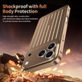 thumbnail image 6 of For iPhone 16 Pro Max Phone Case,2-in-1 Metal Back + Bumper,Ultra Slim Shockproof Anti-fall Drop Protection,Anti-Scratch Lightweight Non-slip Durable Rugged Thin Fit Phone Case Cover,Desert Gold, 6 of 7