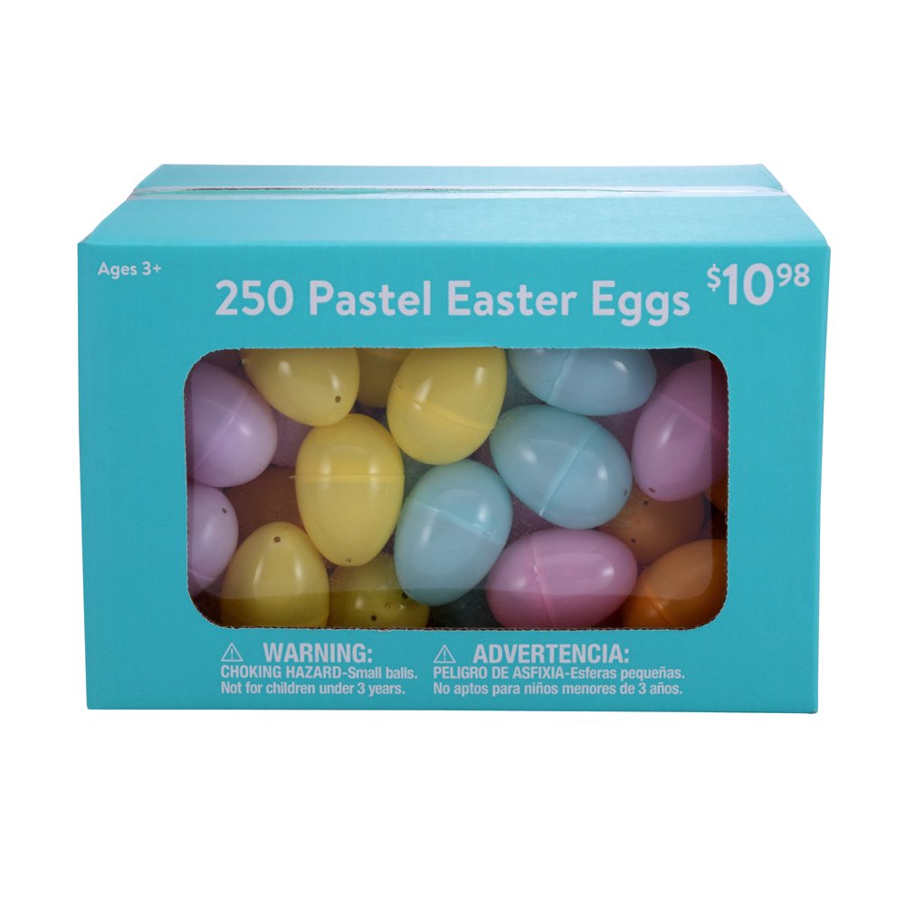 Way to Celebrate Easter Pastel Plastic Easter Eggs, 250 Count