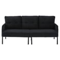 thumbnail image 3 of Dtwnek Corduroy Upholstered Loveseat Sofa with Metal Legs and Side Pockets, 2 Seater Sofa Couch for Living Room, Bedroom, Apartment, Black, 3 of 8