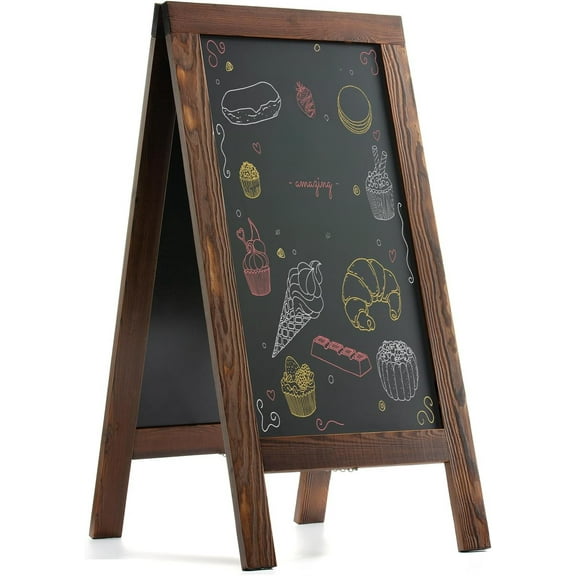 40" x 20" Solid Pine Rustic Brown Sandwich Board, Chalkboard Sign, Chalkboard Easel