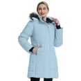 thumbnail image 4 of ZSHOW Women's Puffer Jacket Windproof Puffer Coat Warm Hooded Puffer Coat Light Blue S, 4 of 9