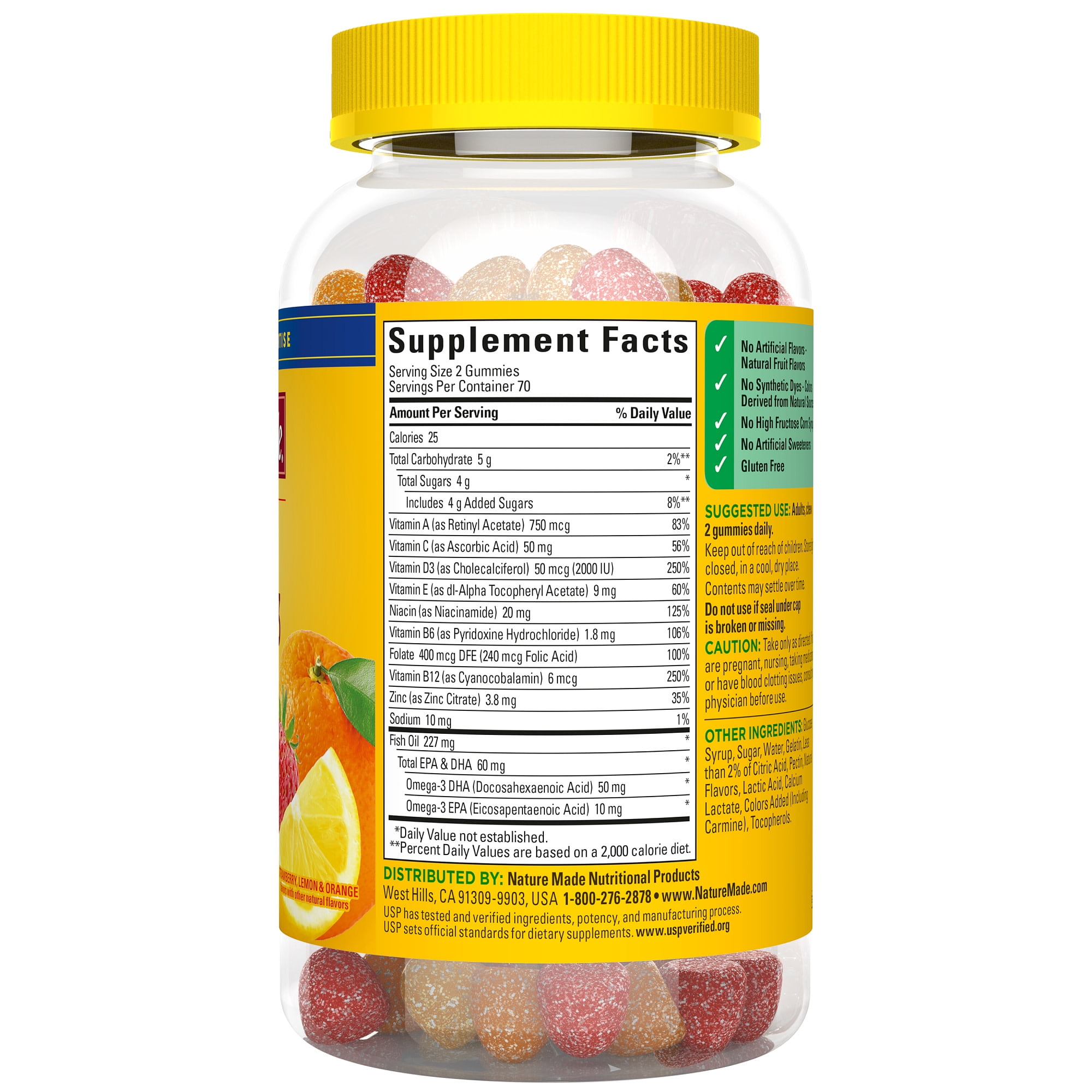 Nature Made Multivitamin + Omega-3 Gummies, Gummy Vitamins for Nutritional Support, 140 Ct
