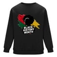 thumbnail image 6 of QUNYINEY Casual Mens Sweatshirts Crew Neck Black Black History Month Long Sleeve Tops Loose Pullover Drop Shoulder Sweatshirts, 6 of 6