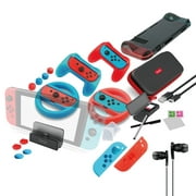 iPega PG-SW032 Switch Accessories Bundle 36 in 1 Essential Kit with Joy-Con Grip Steering Wheel Screen Protector Earphones Compatible with N-Switch / N-Switch Lite