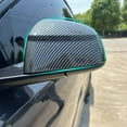 thumbnail image 2 of Real Carbon Fiber Rearview Mirror Covers for Tesla Model Y 2025+ Juniper & Launch Models, 2-Piece Exterior Side Door Shell Modification, Tape Adhesive Install, Durable Automotive Accessory, 2 of 8