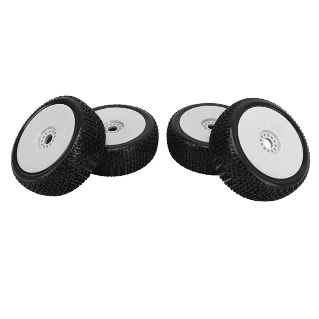 1/8 RC Wheel, RC Rubber Tire Lasting Serving Plastic Hub Thickened Design 4PCs for Car Black,Red,White