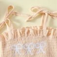 thumbnail image 5 of HCNTES Toddler Baby Girl Clothes Tie-Up Strap Ruffle Camisole Tops Linen Pants Set Little Girls Summer Outfits clothes for boys 2/3(18-24 Months,Beige), 5 of 9