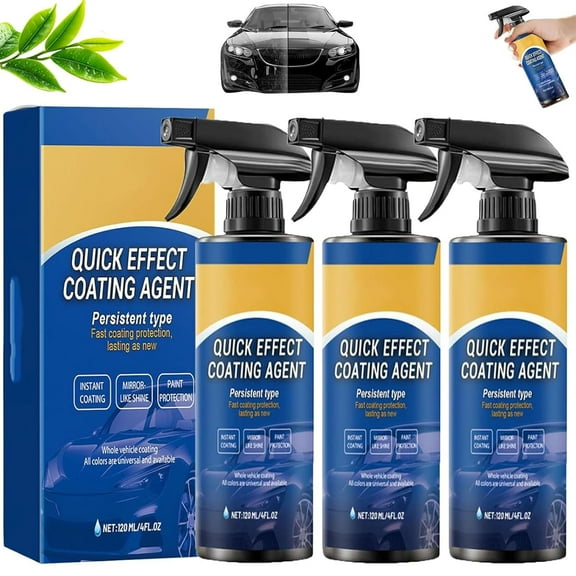 Neslemy Car Coating Spray, Advanced Quick Effect Coating Agent for Car, Multi Functional 3 in 1 Ceramic Car Coating Spray for Shine & Wash CarScratch Polish,Provides Long-Lasting Gloss (1)