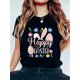 thumbnail image 1 of Camiseta con estampado de conejito de Pascua, cuello redondo, manga corta, suave, elegante y cómoda, para mujer, para adultos, hombres y mujeres., 1 of 7