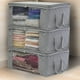 thumbnail image 3 of Laklulu - Caja de almacenamiento de ropa, bolsa de almacenamiento de ropa debajo de la cama, tela de acabado, para guardar edredones, ropa, ropa de cama, impermeable, 48 x 35 x 20 cm, paquete de 3, 3 of 5