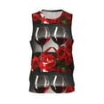 thumbnail image 2 of Easygdp Red Wine Rose Men's Mesh Basketball Jersey Quick Drying Sleeveless Shirts Fitted Muscle Tank Tops Sport Round Neck T-Shirt - XX-Large, 2 of 9