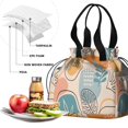 thumbnail image 4 of Boho Bohemian Art Drawstring Lunch Bag Women - Drawstring Lunch Bag Insulated for Work Office - Stain-Resistant Large Lunchbags for Women with Multi-Pockets, 4 of 6