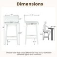 thumbnail image 3 of Costway 24.5" Wood Bar Stools Set of 2 with Solid Back & Seat Mid Century Bar Chairs White, 3 of 8