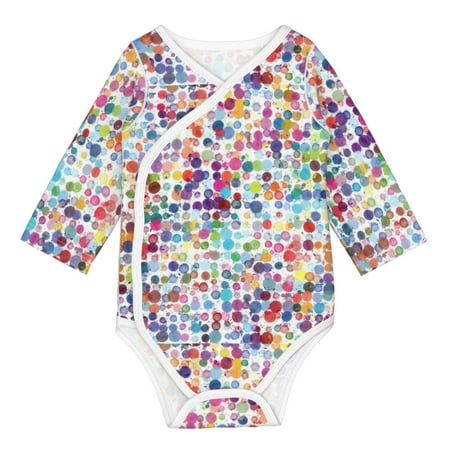 

Matuu Colorful Watercolor Dots for Baby Long-Sleeve Bodysuit Soft Cotton Comfortable and Breathable Perfect for Newborns and Infants