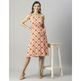 thumbnail image 5 of Moomaya Womens Printed Halter Neck Dress, Knee Length, Styled Back Viscose Dress, 5 of 8