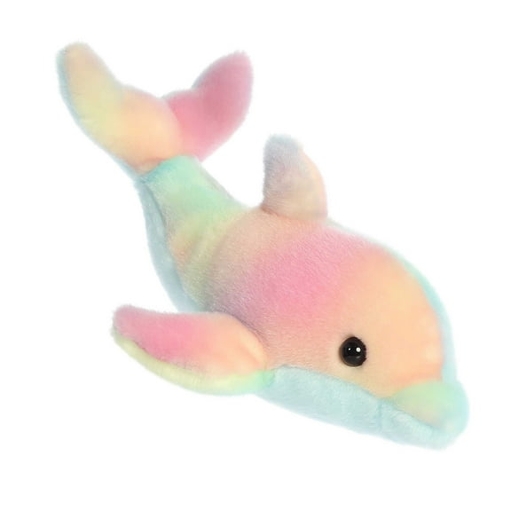 Aurora - Small Rainbow Mini Flopsie - 9" Rainbow Dolphin - Adorable Stuffed Animal