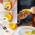 thumbnail image 2 of Molde para hervir huevos, tazas de silicona para escalfar huevos con soportes de anillo, olla para cocinar huevos escalfados en microondas o estufa, viene con aceite de silicona, 2 of 5