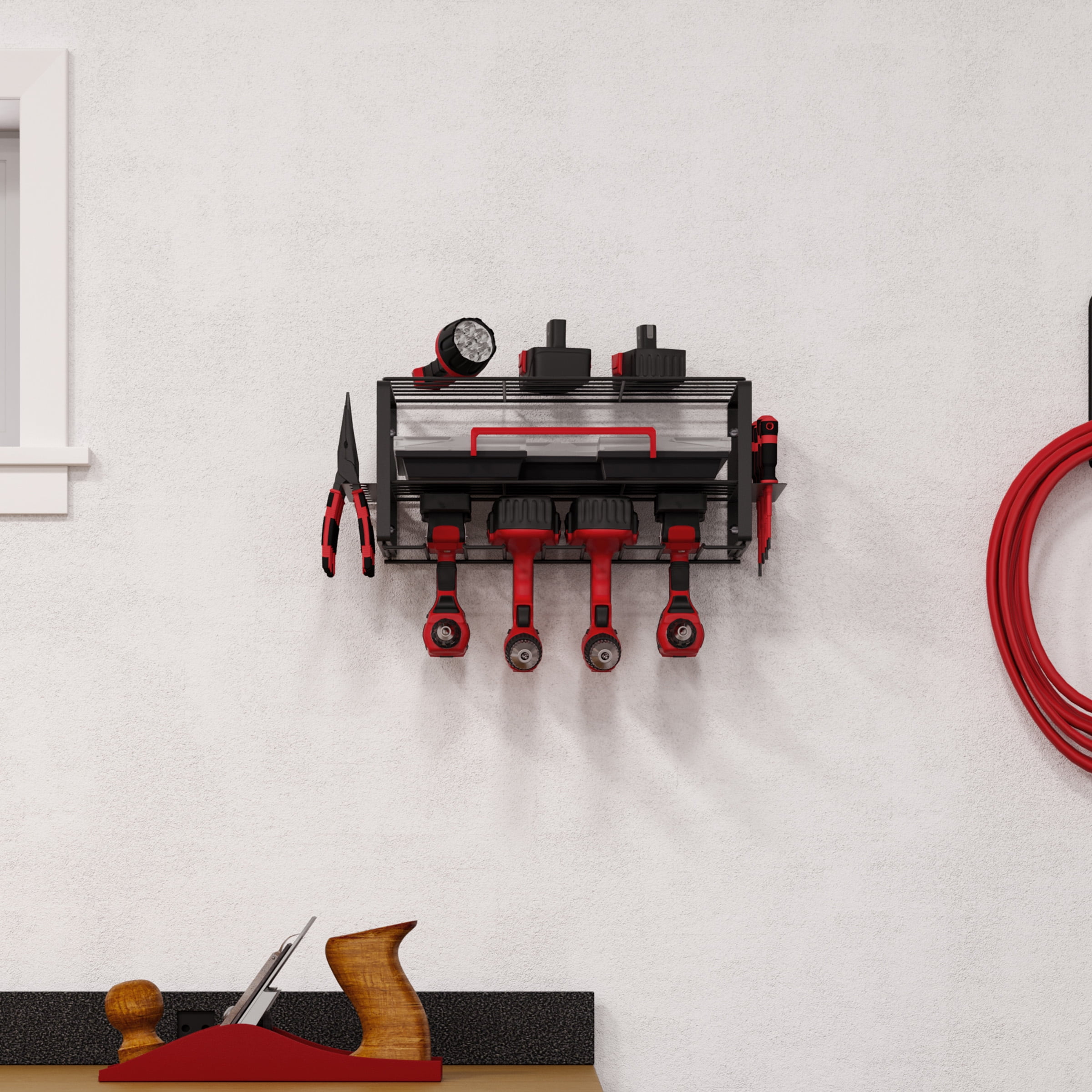 Stalwart Power Tool Organizer - 3-Tier Garage Shelving - 110lb Max Capacity