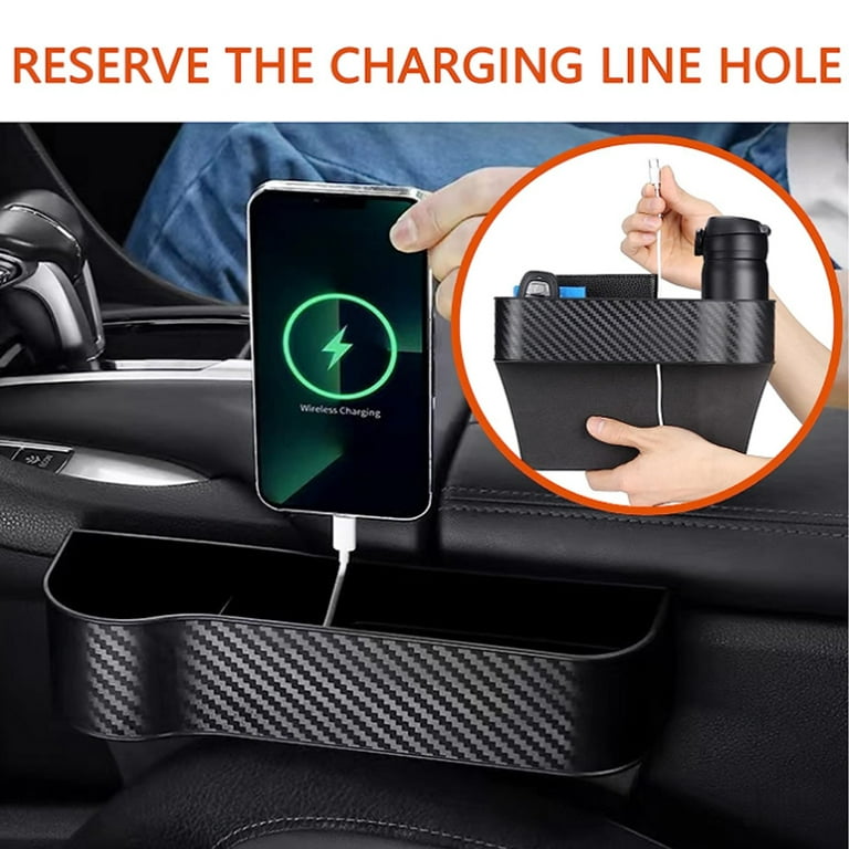 Car Seat Gap Filler Organizer, Multifunctional Seat Gap Storage Box with  Cup Holder, Console Side Extra Pouchs with USB Car Charger, Auto  Accessories for Cellphone Wallet Key (passenger side) 