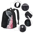 thumbnail image 2 of Easygdp Pink White Ocean Waves Mochila de Gran Capacidad Minimalista Ideal para Escuela, Viajes y Uso Diario, 2 of 6