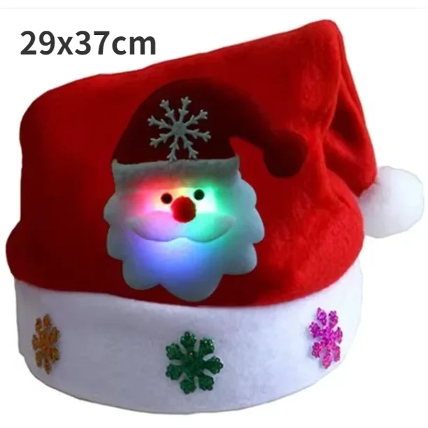 Gorro De Papá Noel De Terciopelo Rojo Con Barba Y Pompón – Regalo Navideño Para Hombre, Mujer Y Niños, Unisex