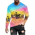 thumbnail image 2 of UVEASISHA Mens Big and Tall Long Sleeve Graphic Tees Slim Fit Casual Gym Workout Shirt Crewneck Pullover Cool Streetwear Tops Hipster T-Shirts Multicolor XL, 2 of 5