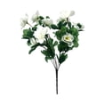 thumbnail image 2 of Fiaya Women Artificial Azalea Flowers White UV Resistant Faux Shrubs Plants Fake Flowers for Porch Garden Wedding Decor 13.8in, 2 of 6