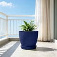 thumbnail image 6 of Gumesh 4 Inch Plant Pots,Indoor Flower Pots, Planters with Drainage Holes and Trays for Orchids, Violets, Succulents, Herbs, and Other Plants,Blue, 6 of 6