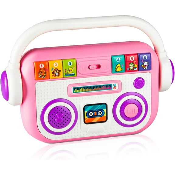 Busy Board Montessori Toys for Toddlers, Sensory Toys with LED Light, Switches, Music, Labyrinth, Adjust Volume, Learning Travel Toys for 1  Year Old