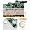 thumbnail image 5 of Teal Green Brown Blackout Curtains 45 Inches Long, Kitchen Black Out Window Treatments, Farmhouse Dog Paw Vintage Thermal Insulated Lined Drapes for Small Window with Grommet 42"x45", 5 of 8